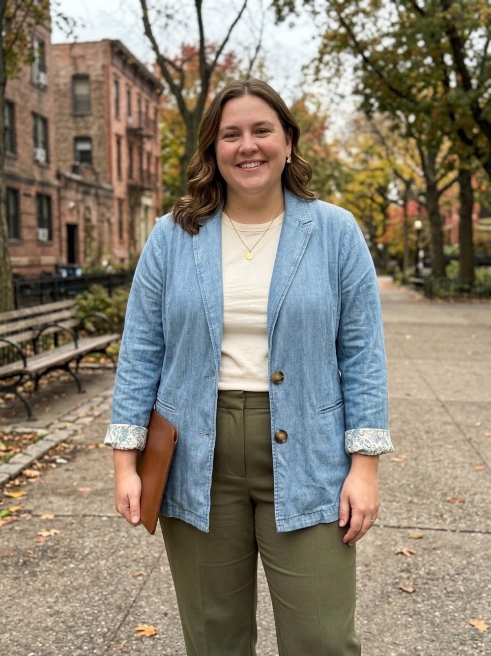 J. Jill Light Blue Denim Blazer Jacket